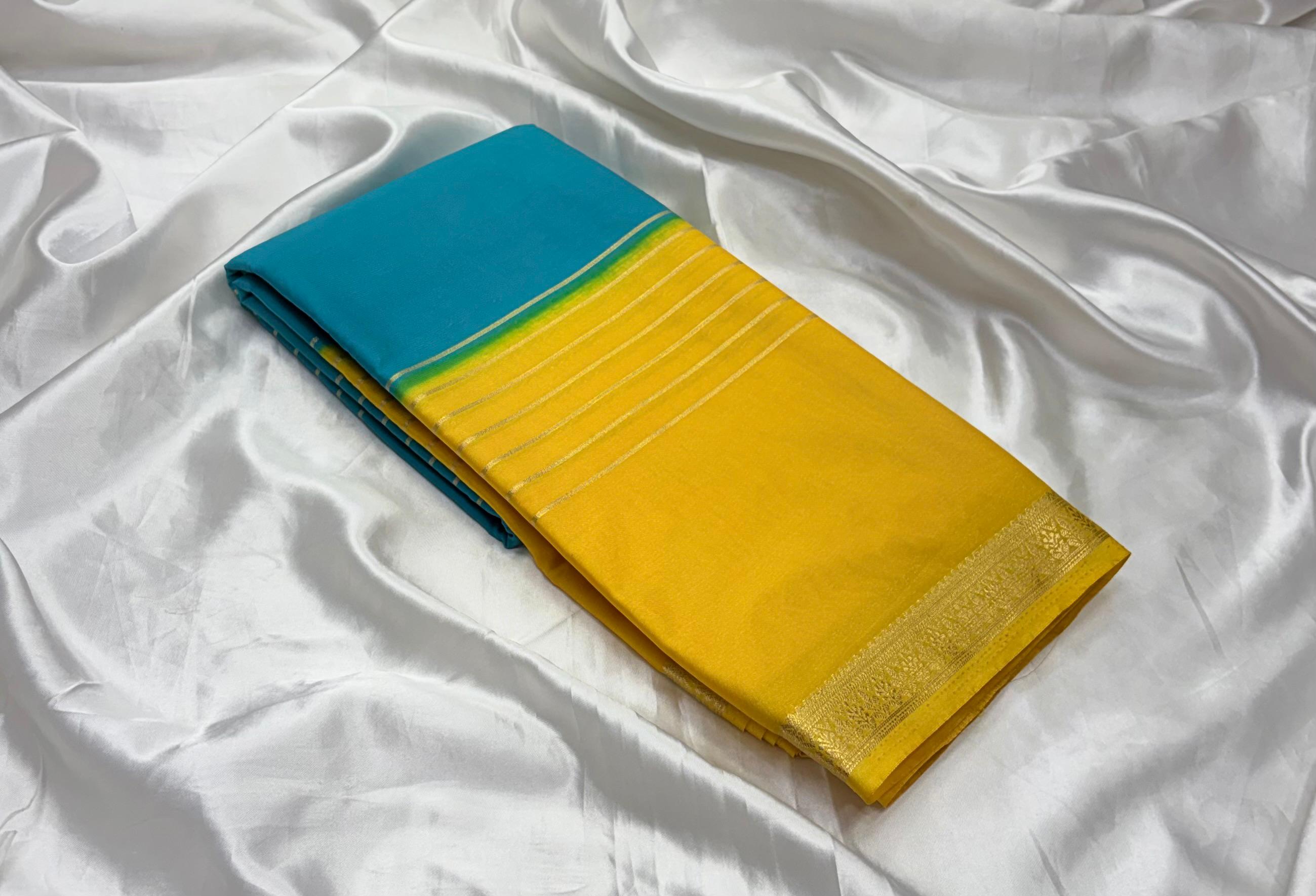 Multicolor Crape silk sarees