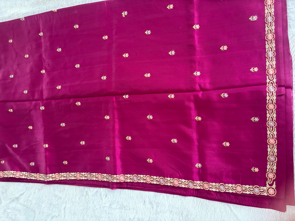 MajentaTussr Designer saree