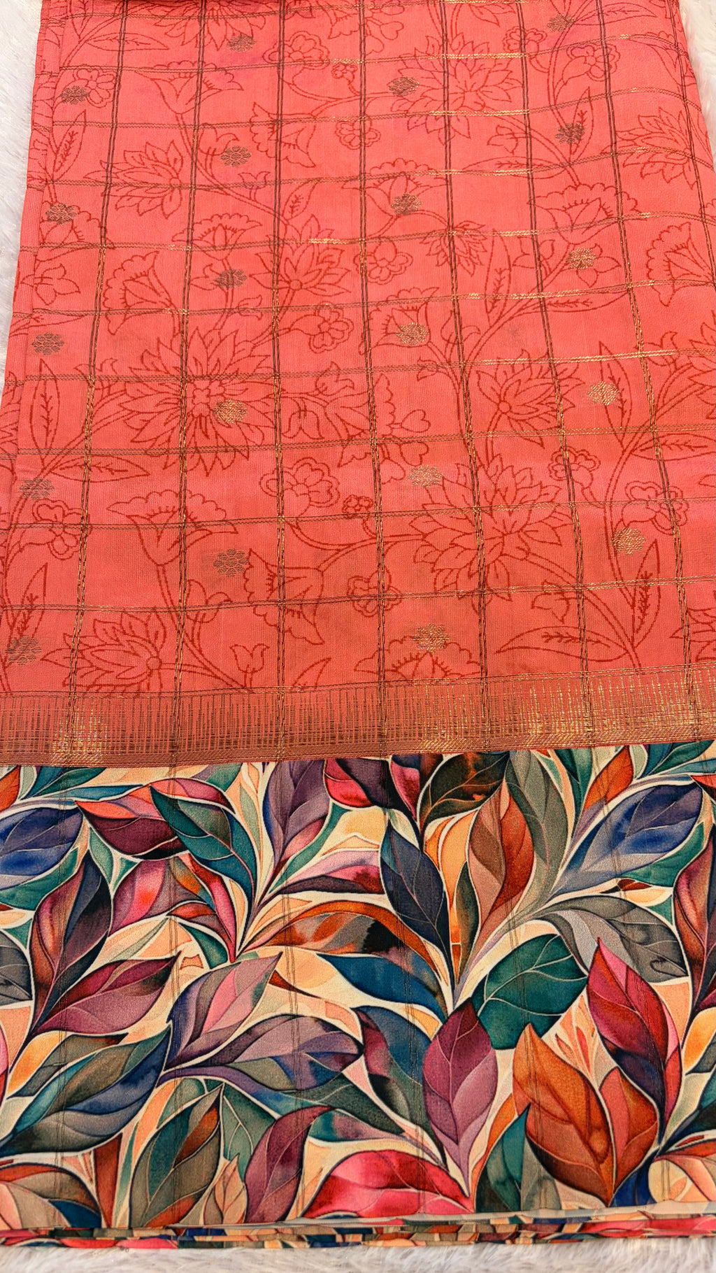 Orange silk saree