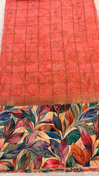Orange silk saree