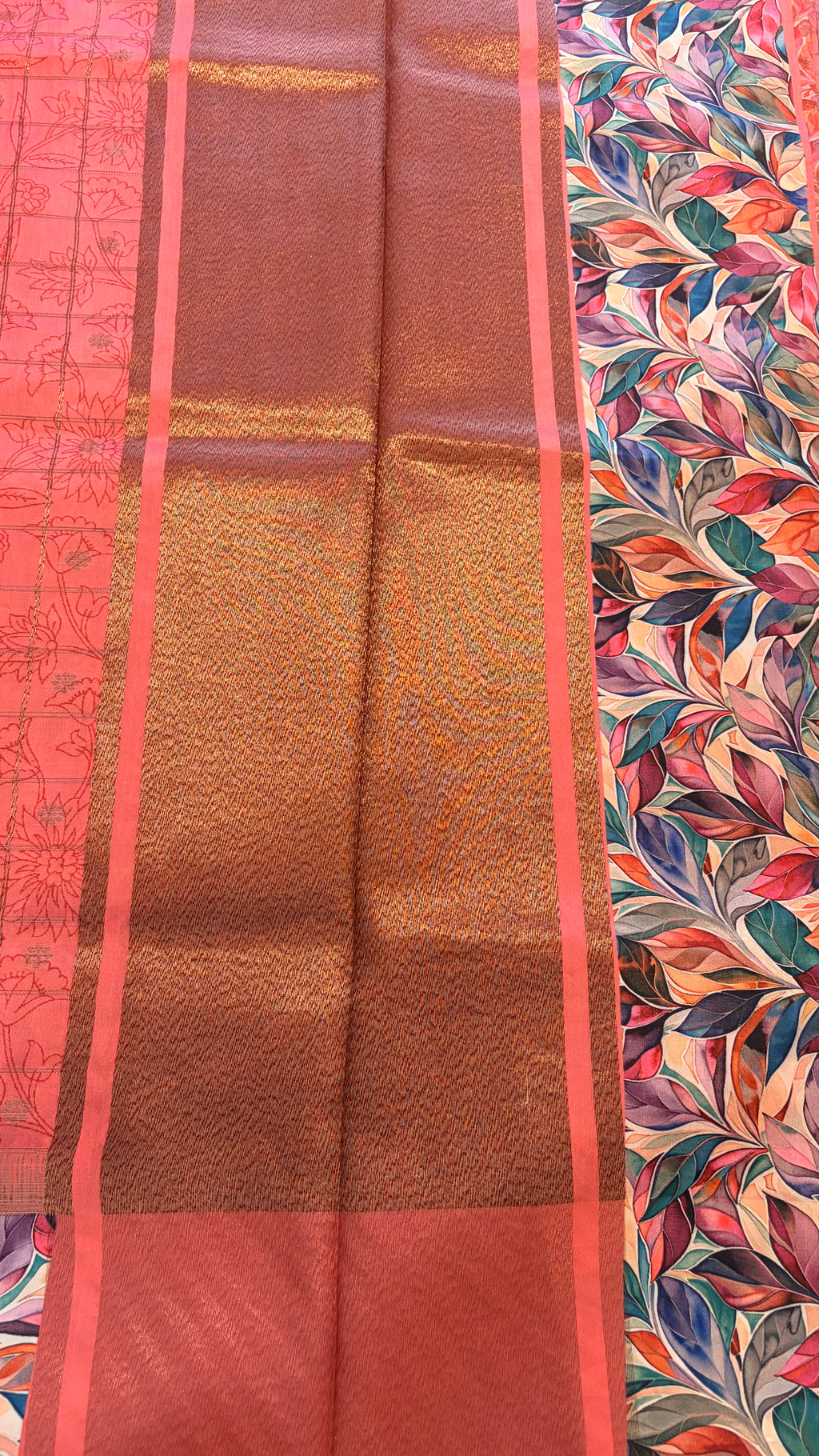 Orange silk saree