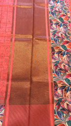 Orange silk saree