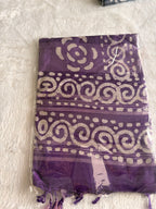 Black and Purple Batik print sarees