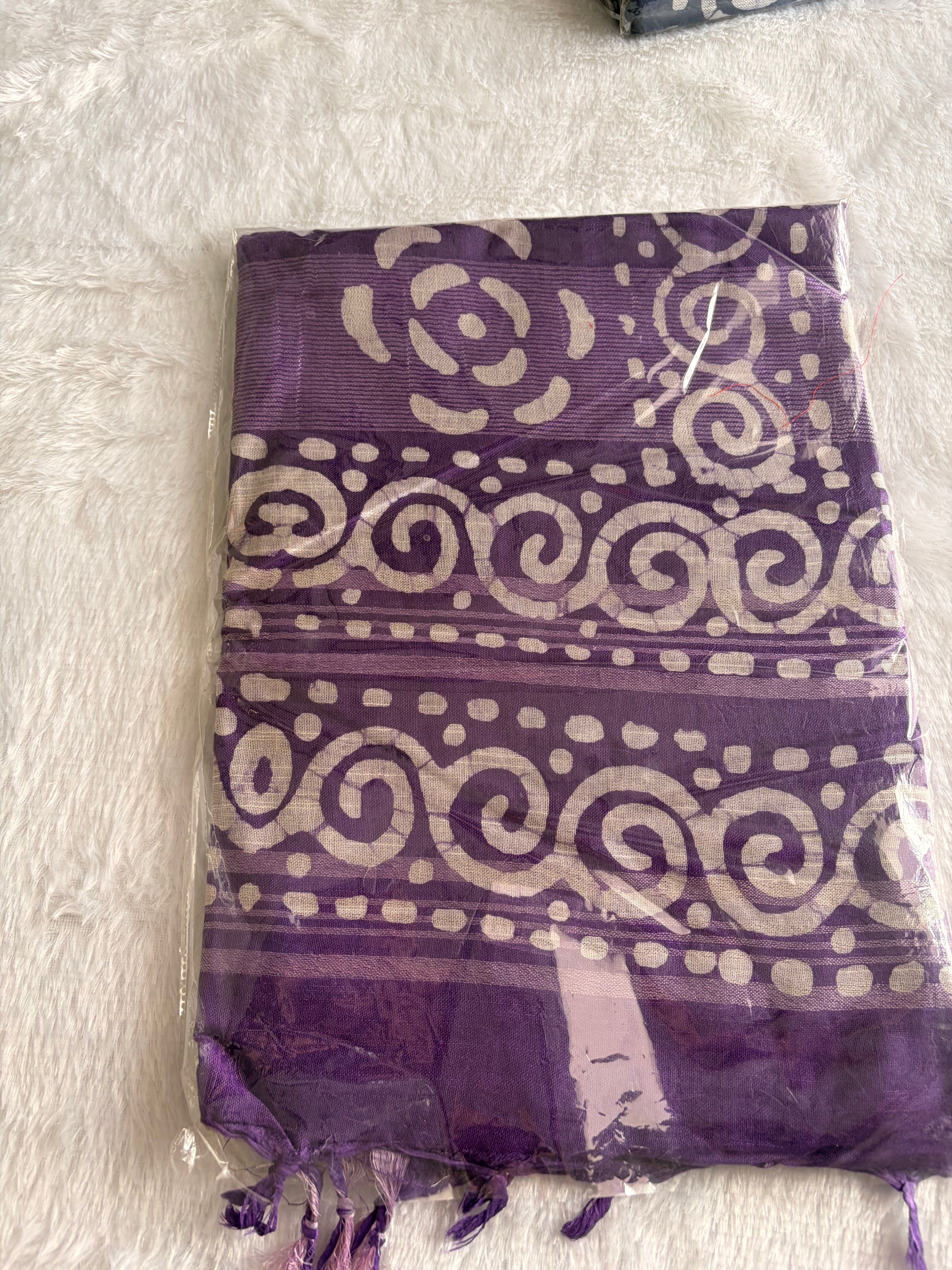 Black and Purple Batik print sarees