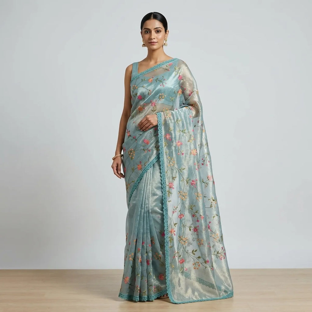 MULTICOLOR TISSUE SAREE