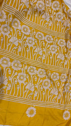 YELLOW SLIK KATHA SAREE