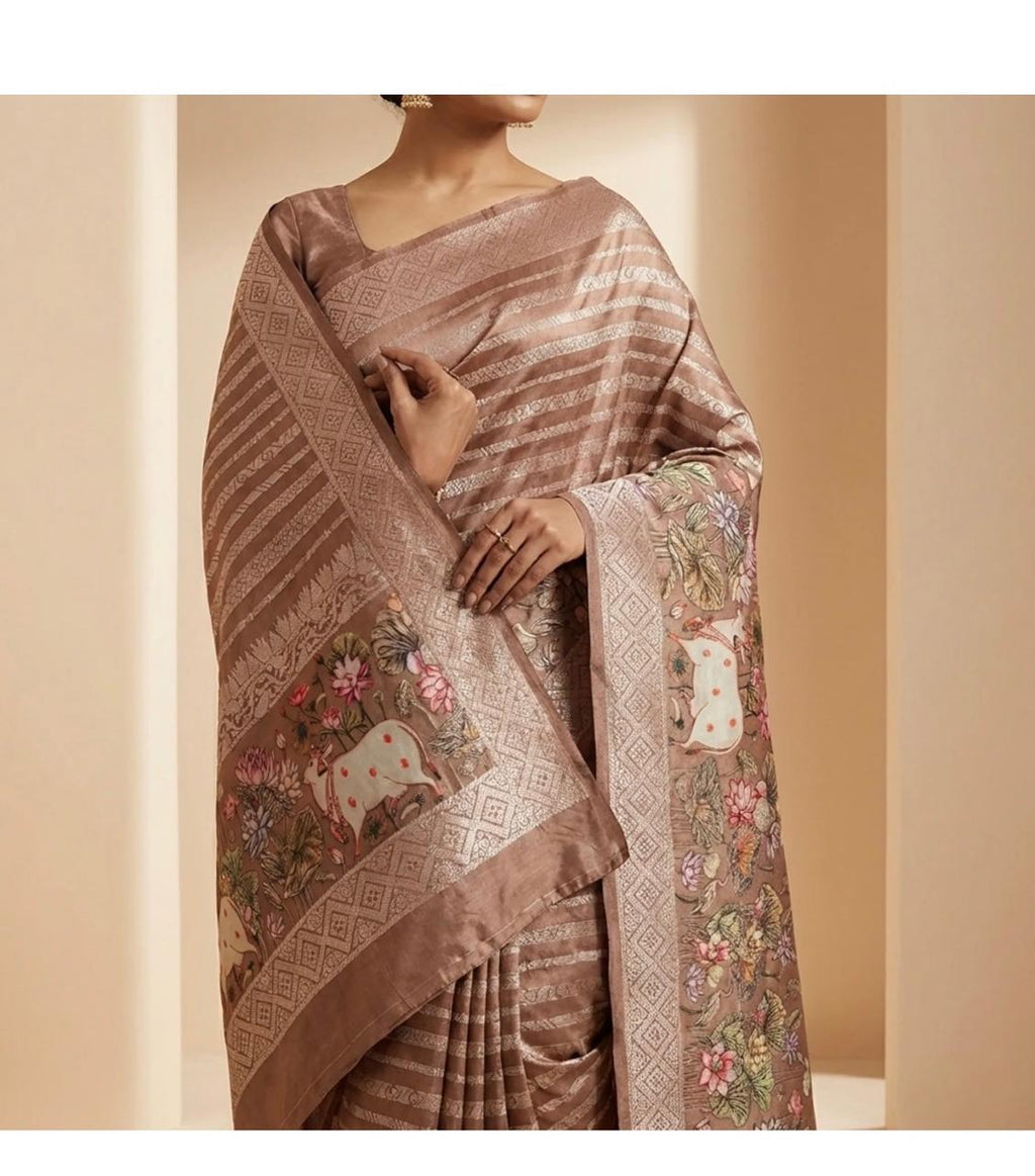 Light brown Tussr silk