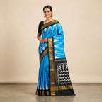 BLUE CHANDERI SILK SAREE